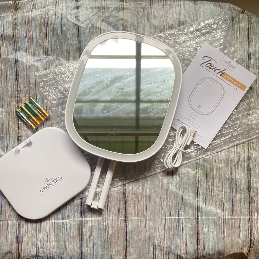 New Impressions Touch Highlight LED Makeup Mirror - White